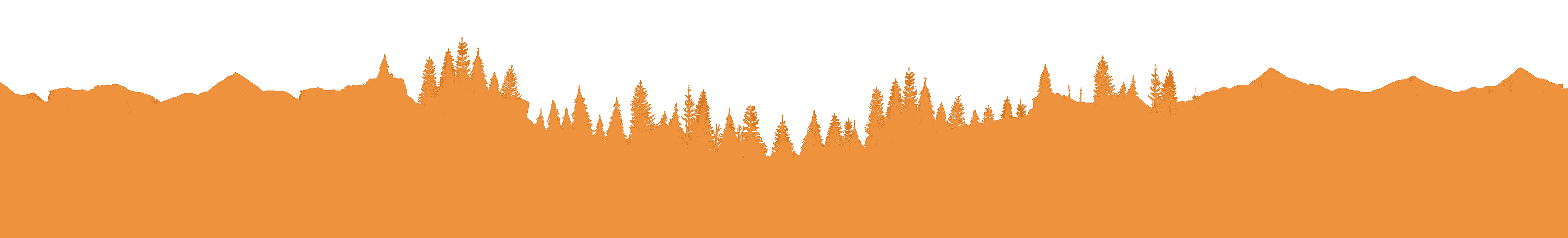 Layer of dark orange graphic trees.